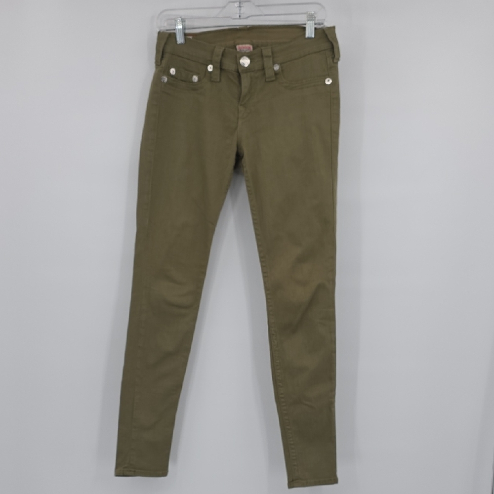 True Religion Olive Green Jeans Women's Skinny Jeans Size 28